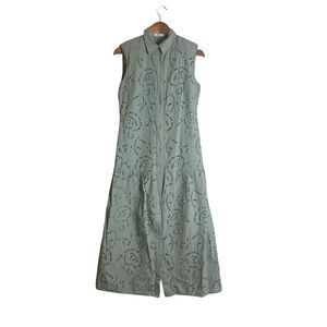 Reserved green eyelet sleeveless dress. Size small